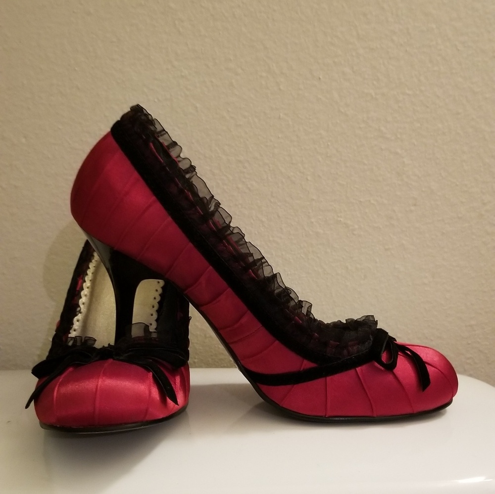 Charlotte Russe Satin Red Pumps